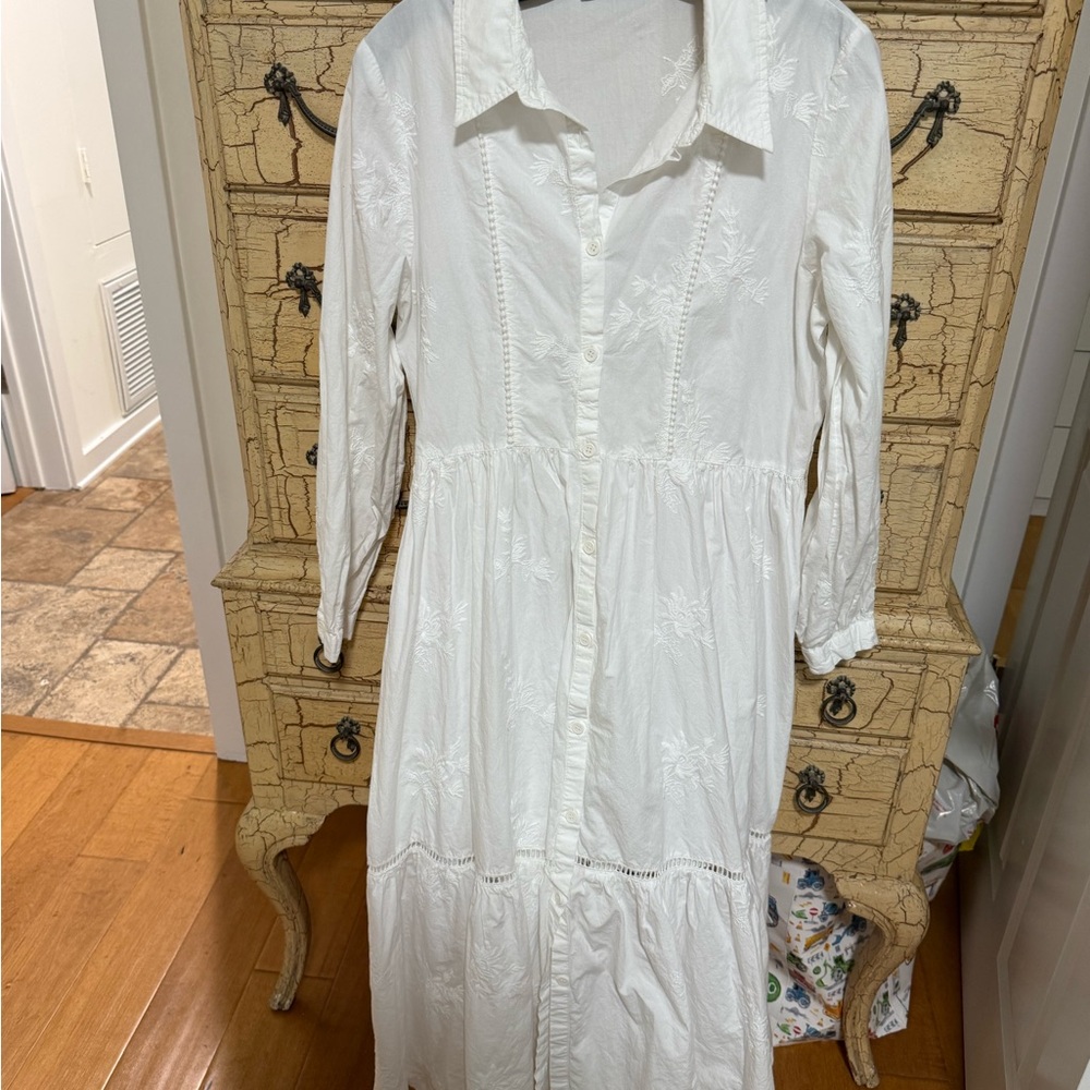 Zara White Long Sleeve Dress